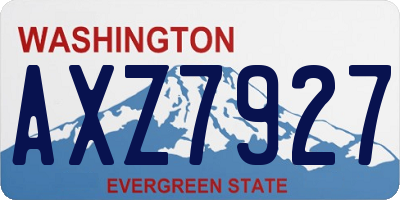 WA license plate AXZ7927