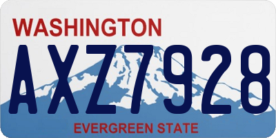 WA license plate AXZ7928
