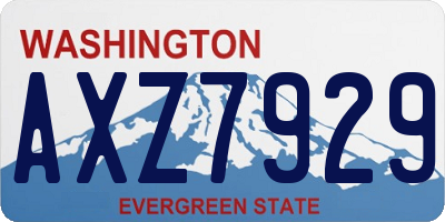 WA license plate AXZ7929