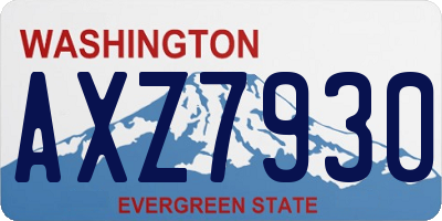 WA license plate AXZ7930
