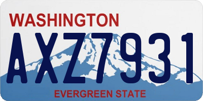 WA license plate AXZ7931