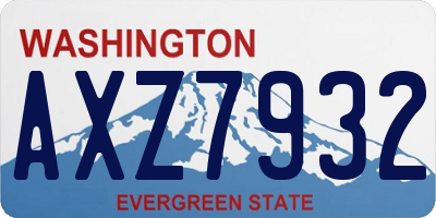 WA license plate AXZ7932