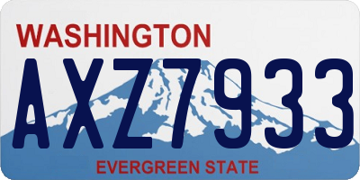 WA license plate AXZ7933