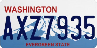 WA license plate AXZ7935