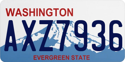 WA license plate AXZ7936