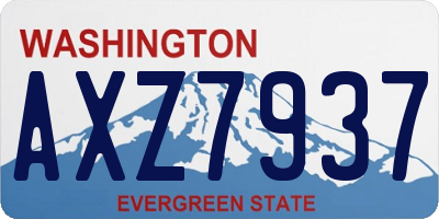 WA license plate AXZ7937