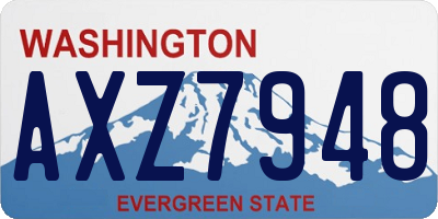 WA license plate AXZ7948