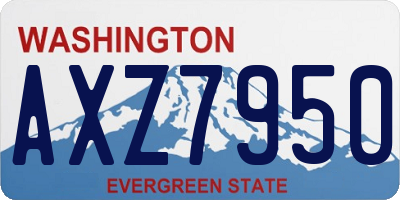WA license plate AXZ7950