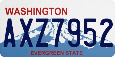 WA license plate AXZ7952