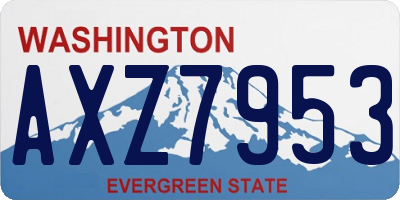 WA license plate AXZ7953
