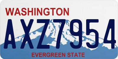 WA license plate AXZ7954