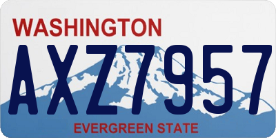 WA license plate AXZ7957