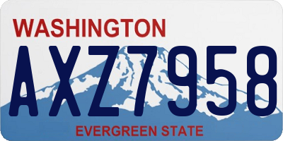 WA license plate AXZ7958