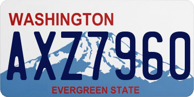 WA license plate AXZ7960