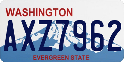 WA license plate AXZ7962