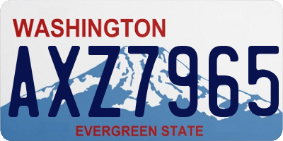 WA license plate AXZ7965