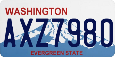 WA license plate AXZ7980
