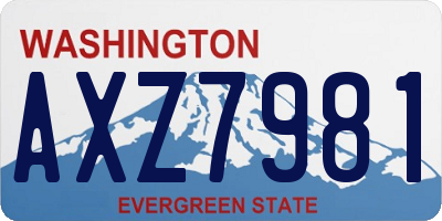WA license plate AXZ7981