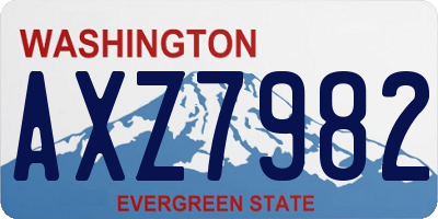 WA license plate AXZ7982