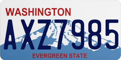 WA license plate AXZ7985