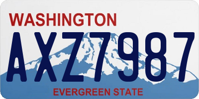 WA license plate AXZ7987