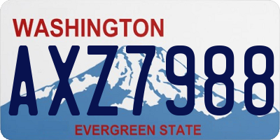 WA license plate AXZ7988