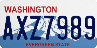 WA license plate AXZ7989
