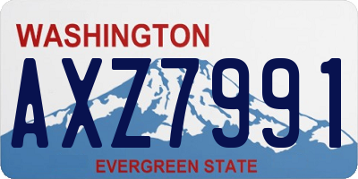 WA license plate AXZ7991