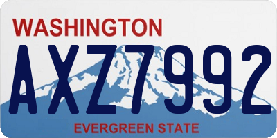 WA license plate AXZ7992