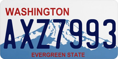 WA license plate AXZ7993