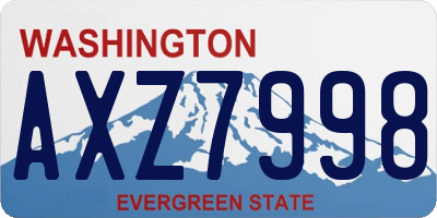 WA license plate AXZ7998
