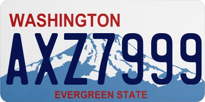 WA license plate AXZ7999