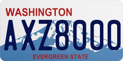 WA license plate AXZ8000