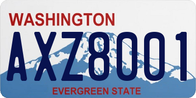 WA license plate AXZ8001