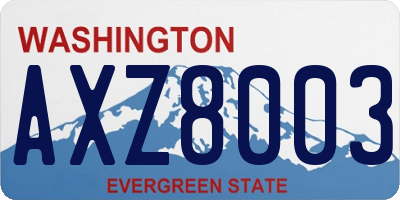 WA license plate AXZ8003