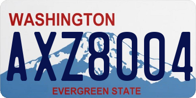 WA license plate AXZ8004