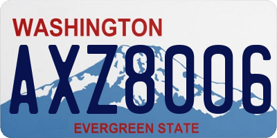 WA license plate AXZ8006