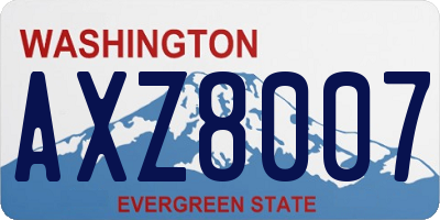 WA license plate AXZ8007