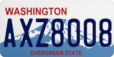 WA license plate AXZ8008