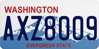 WA license plate AXZ8009