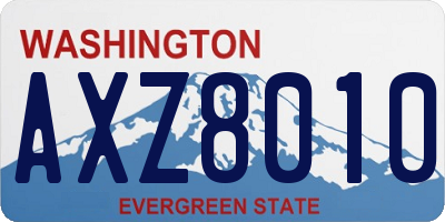 WA license plate AXZ8010