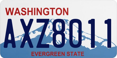 WA license plate AXZ8011
