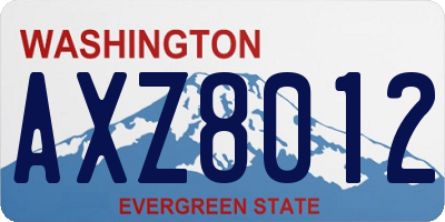 WA license plate AXZ8012