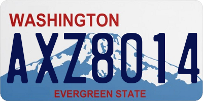 WA license plate AXZ8014