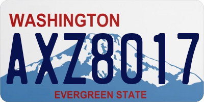 WA license plate AXZ8017