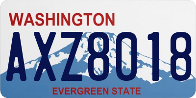 WA license plate AXZ8018