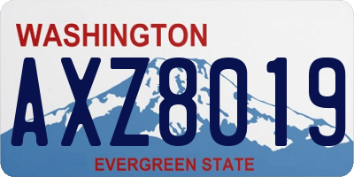 WA license plate AXZ8019