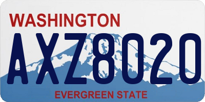 WA license plate AXZ8020