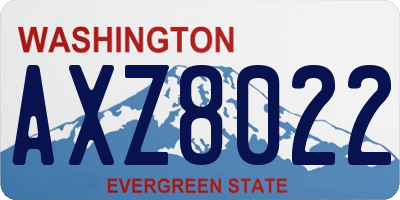 WA license plate AXZ8022