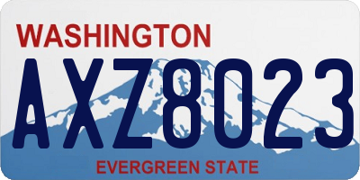 WA license plate AXZ8023